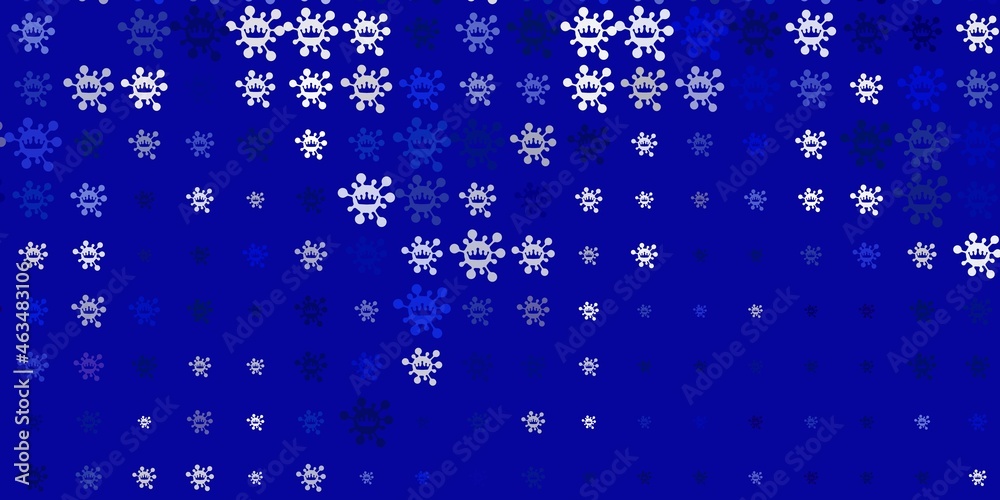 Light BLUE vector background with covid-19 symbols. Light BLUE vector background with covid-19 symbols.