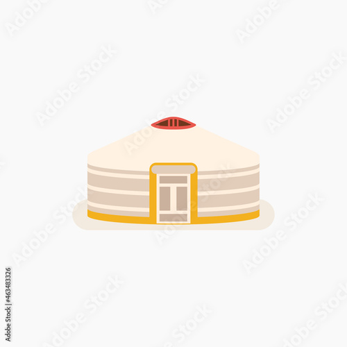 Yurt of nomads. Flat illustration.