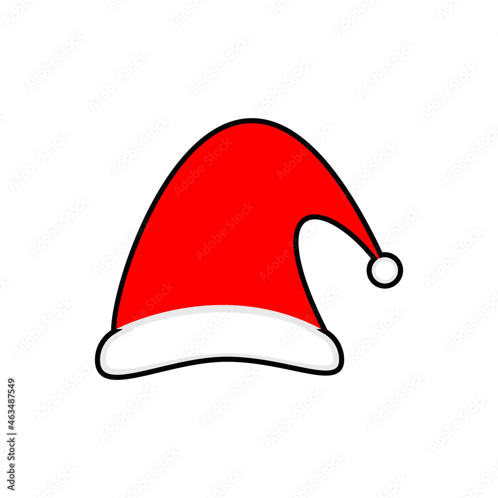 Christmas attribute Santa Claus hat isolated on a white background Christmas attribute Santa Claus hat isolated on a white background