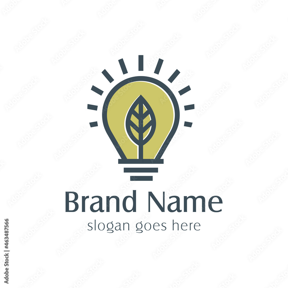 Ecology light bulb logo with simple leaf sign. isolated on white background. Ecology light bulb logo with simple leaf sign. isolated on white background.