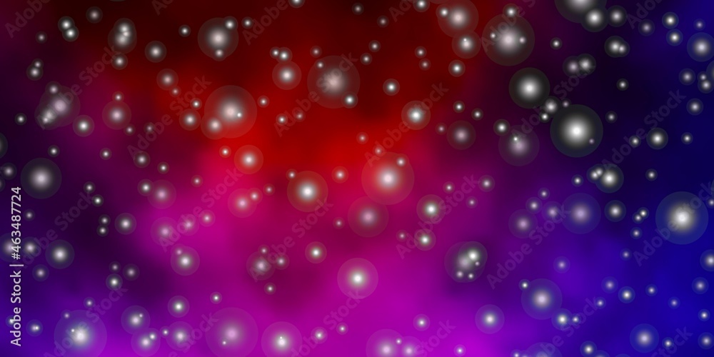 Dark Blue, Red vector template with neon stars.