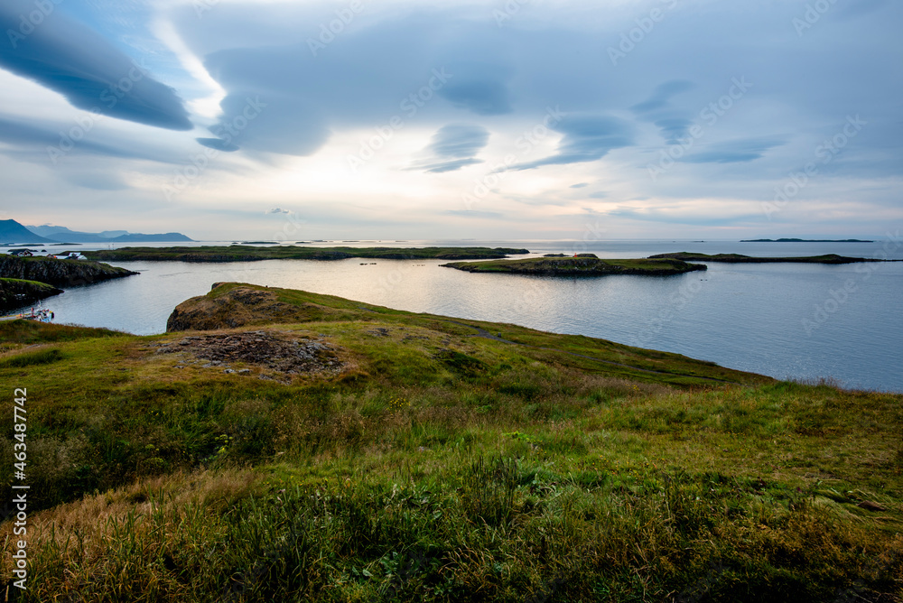 2021 08 09 stikkysholmur sunset in the peninsula of Sugandisey Island lighthouse 3