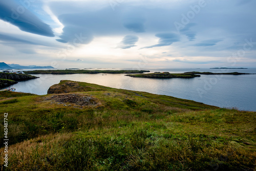 2021 08 09 stikkysholmur sunset in the peninsula of Sugandisey Island lighthouse 3