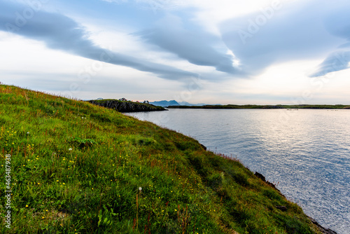 2021 08 09 stikkysholmur sunset in the peninsula of Sugandisey Island lighthouse 4