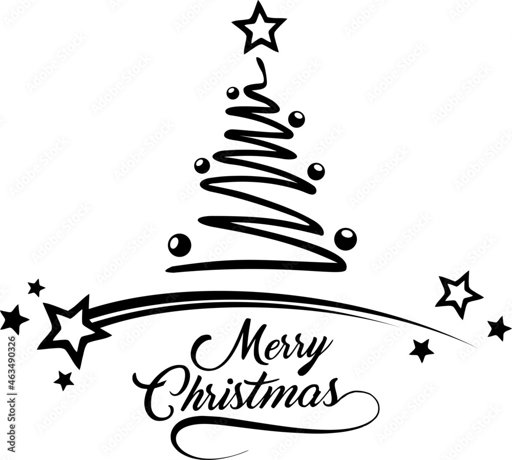 Christmas Tree Vector Drawing Stock Vector Adobe Stock