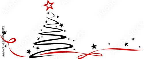 Fotografie, Obraz Christmas Tree Vector Drawing