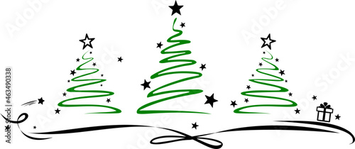 Fotografie, Obraz Christmas Tree Vector Drawing