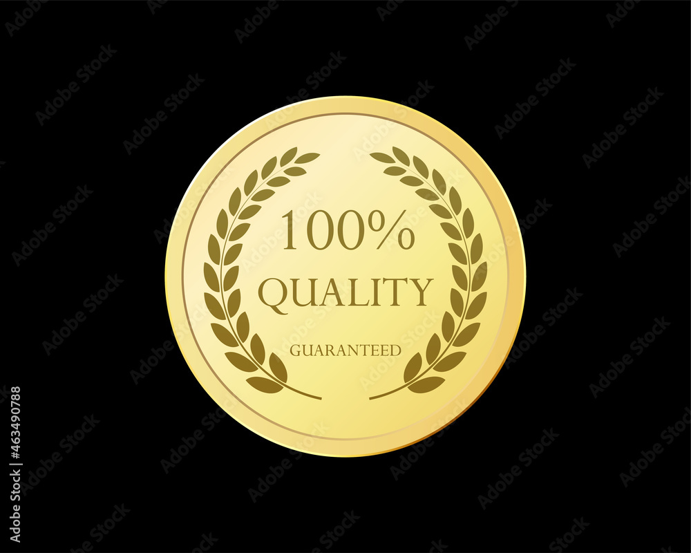 Fototapeta premium Gold medals, quality awards with laurels.