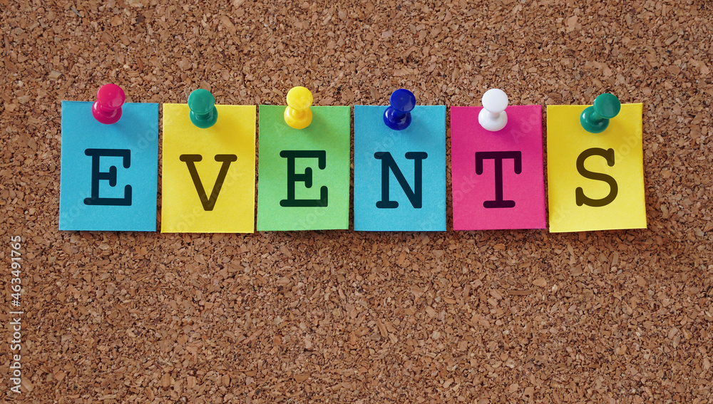 Events Sign Colorful Paper Notes Events Sign Colorful Paper Notes