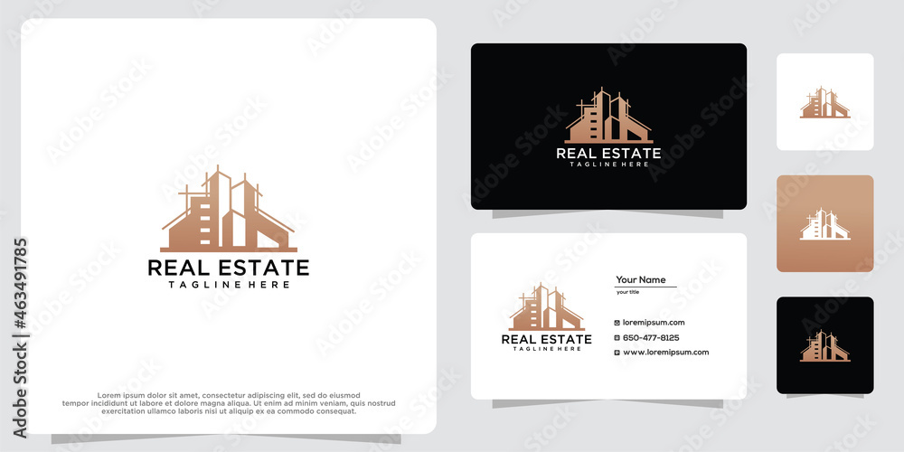 Naklejka premium Modern architecture building concept logo inspiration