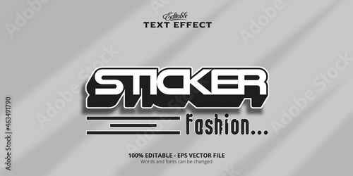Editable text effect, Sticker text