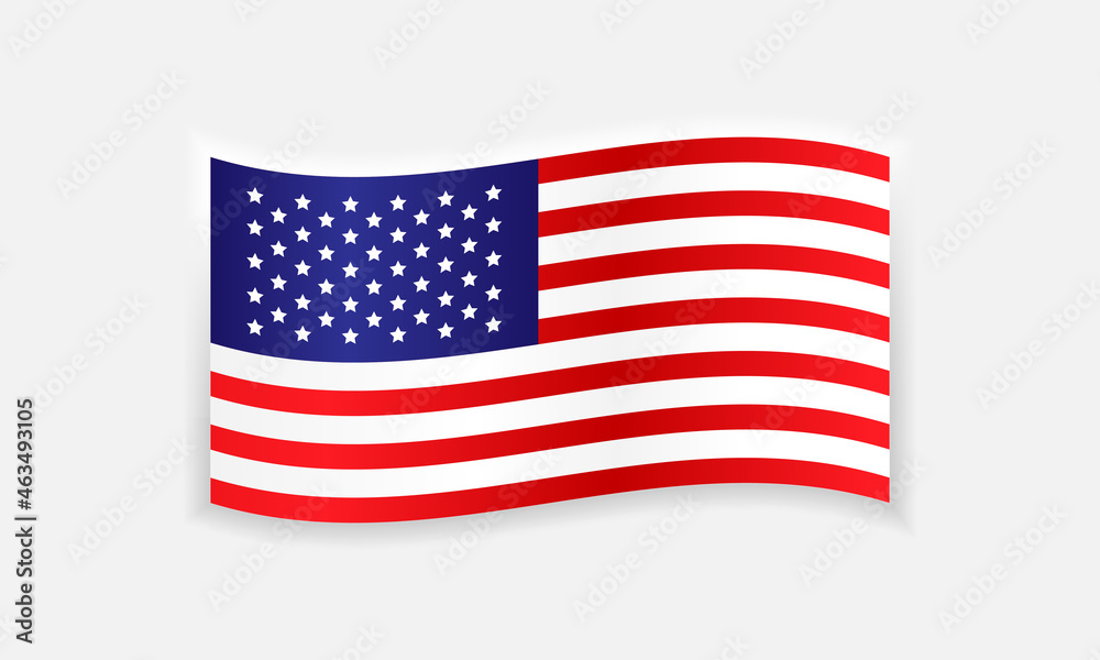 Realistic waving flag of United States in trendy neumorphic style ...