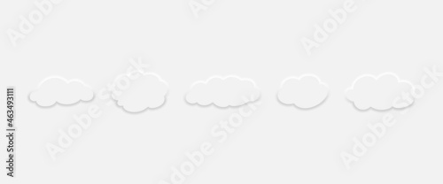 Set of Cloud Icons in trendy neumorphic style. Cloud symbol for your web site design, logo, app, UI. Vector EPS 10