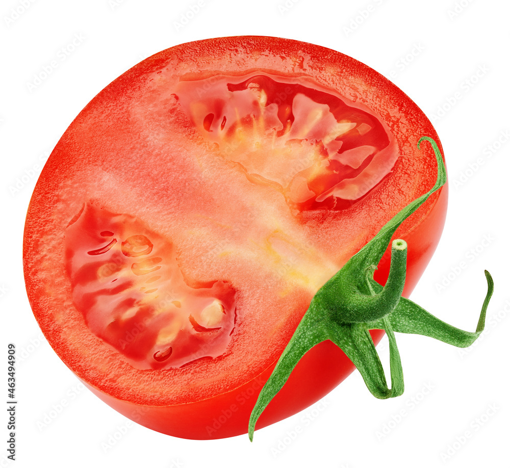 tomato slice, isolated on white background, clipping path, full depth of field tomato slice, isolated on white background, clipping path, full depth of field