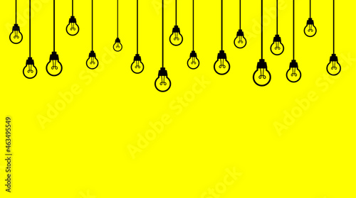 chandelier silhouette vector group on yellow background