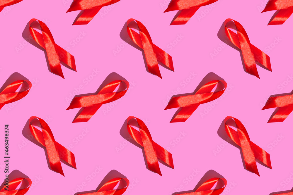 World AIDS Day. Seamless pattern on a pink background. AIDS awareness concept. World AIDS Day. Seamless pattern on a pink background. AIDS awareness concept.