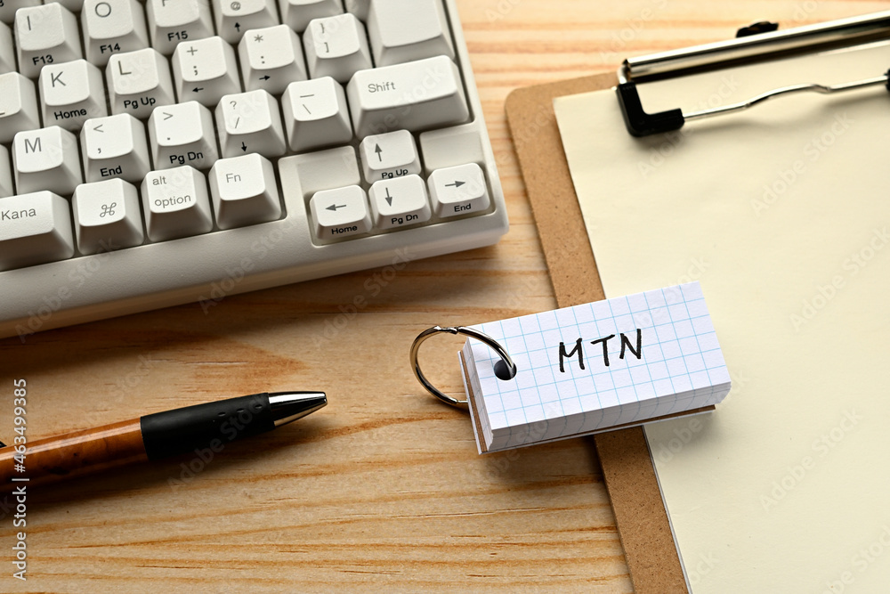 There is a word book with the word of MTN which is an abbreviation for