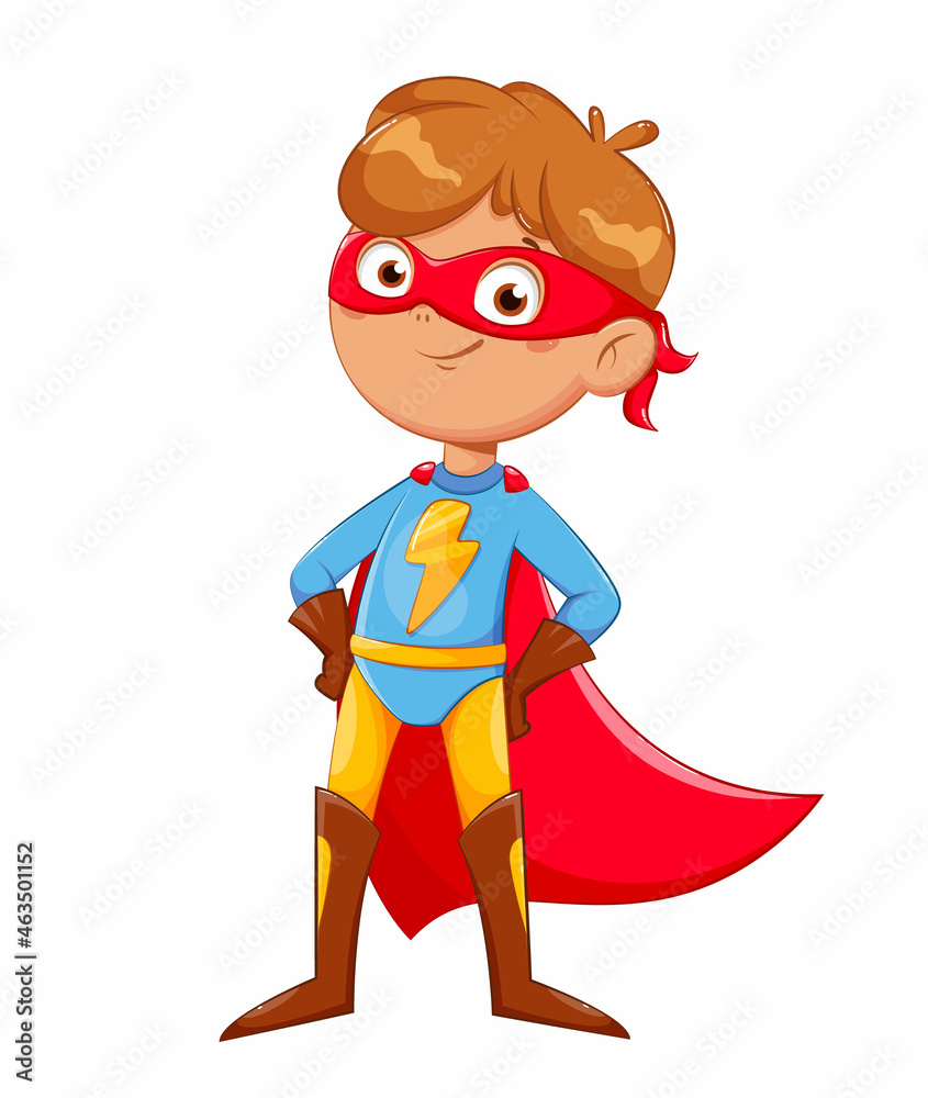 Boy in superhero costume. Cheerful little boy Boy in superhero costume. Cheerful little boy