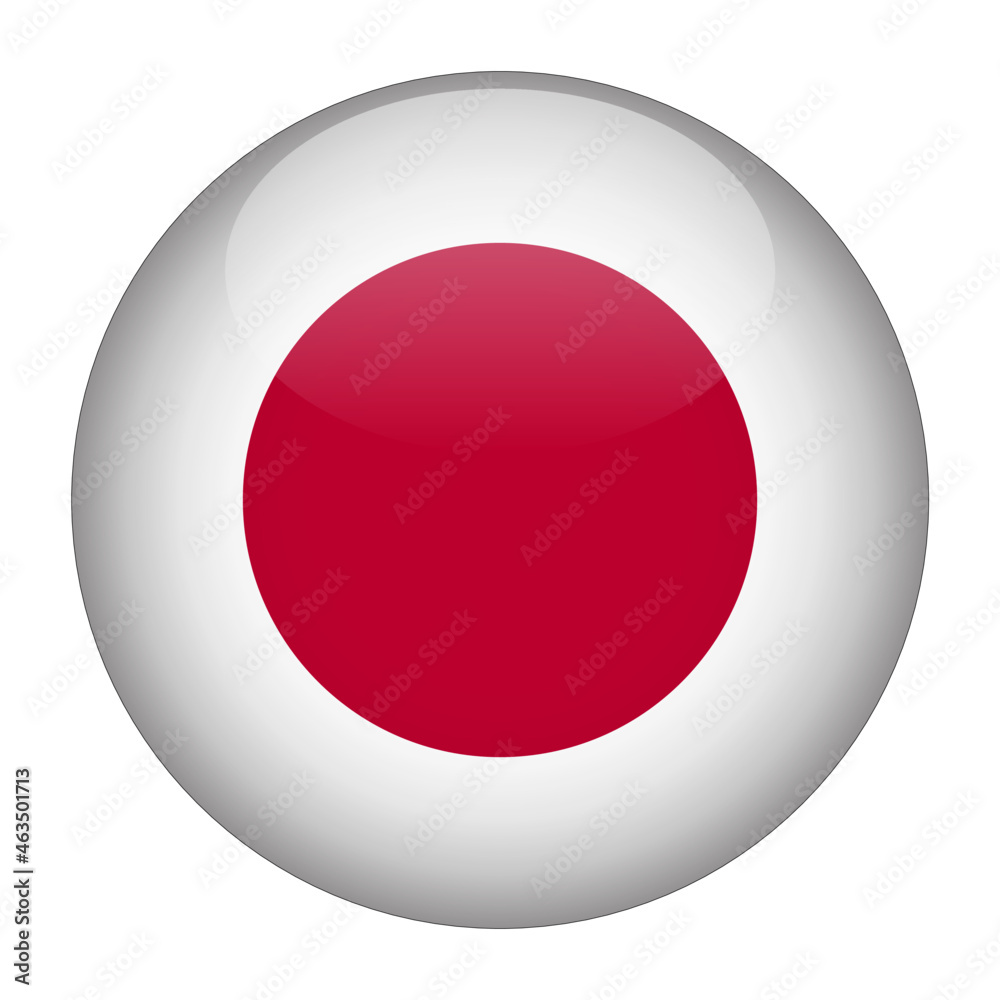Japan 3D Rounded Country Flag button Icon Japan 3D Rounded Country Flag button Icon