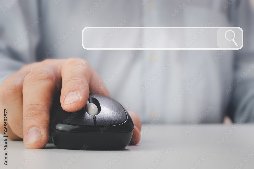 Man using a computer keyboard for searching for information, data search technology search engine optimization. Man using a computer keyboard for searching for information, data search technology search engine optimization.