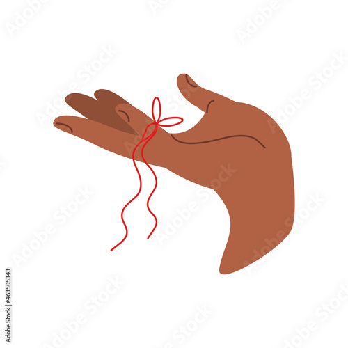 red thread around little finger