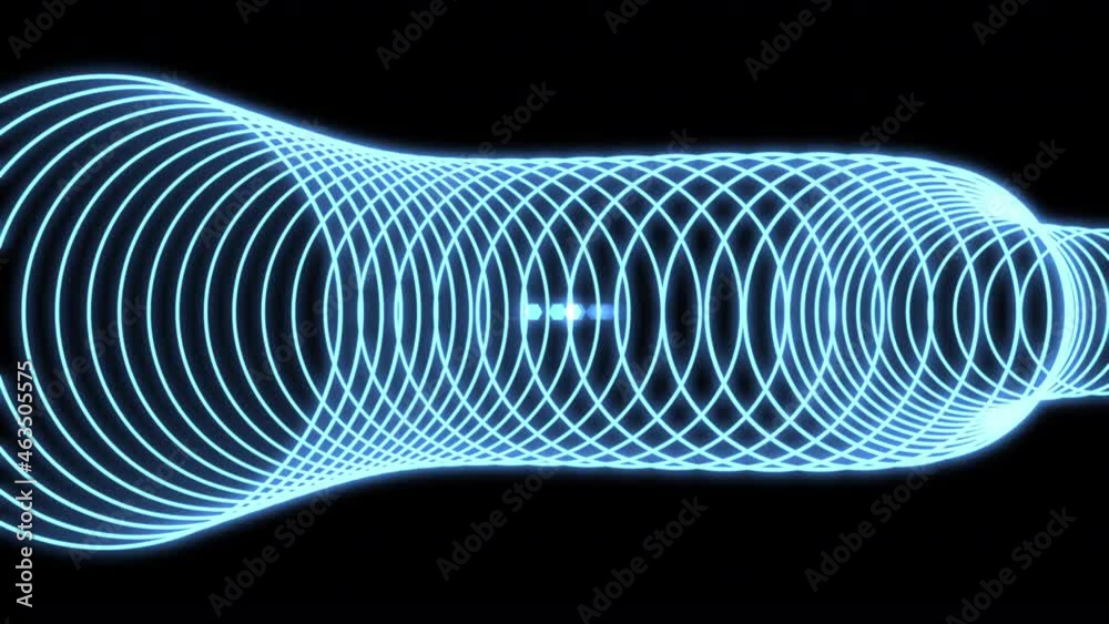 Dancing 3D Ring Cylinder Blue S VJ Loop Animation Background 