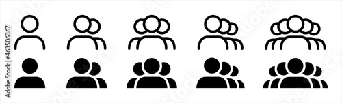 People icons set in flat style. People vector icon. People black vector icons. Persons symbol infographics website design, logo, app, UI.