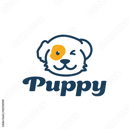 smiling dog head cartoon logo