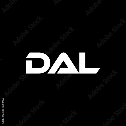 DAL letter logo design with black background in illustrator, vector logo modern alphabet font overlap style. calligraphy designs for logo, Poster, Invitation, etc.