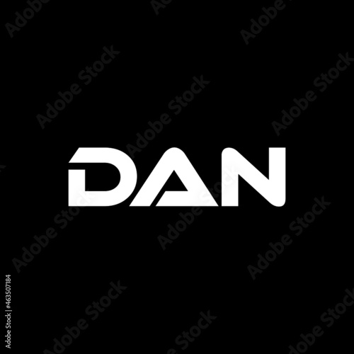 DAN letter logo design with black background in illustrator, vector logo modern alphabet font overlap style. calligraphy designs for logo, Poster, Invitation, etc.