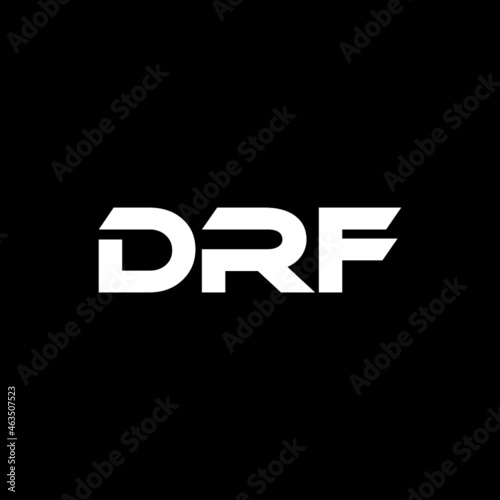 DRF letter logo design with black background in illustrator, vector logo modern alphabet font overlap style. calligraphy designs for logo, Poster, Invitation, etc.