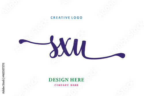 SXU lettering logo is simple, easy to understand and authoritative photo