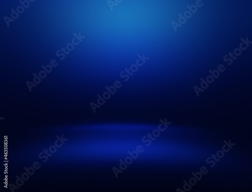 empty blue room in 3d background with spotlight on stage.