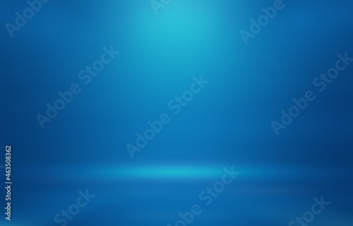 empty blue room in 3d background with spotlight on stage.