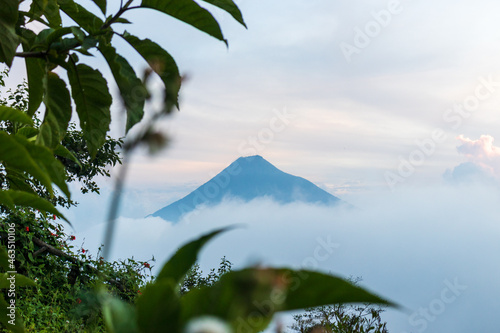 Volcano in the forest highlands of guatemala photo