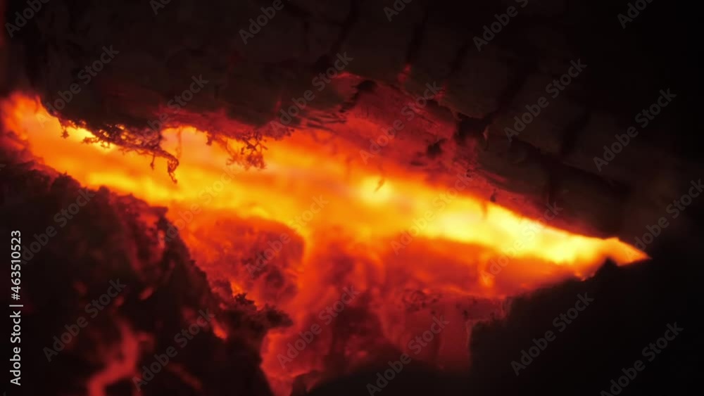 burning firewood in a fireplace slow motion burning firewood in a fireplace slow motion
