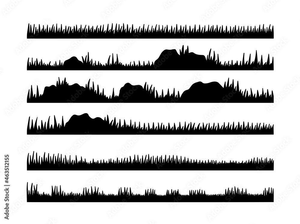 Halloween Grass Silhouette. black and white image illustration Halloween Grass Silhouette. black and white image illustration