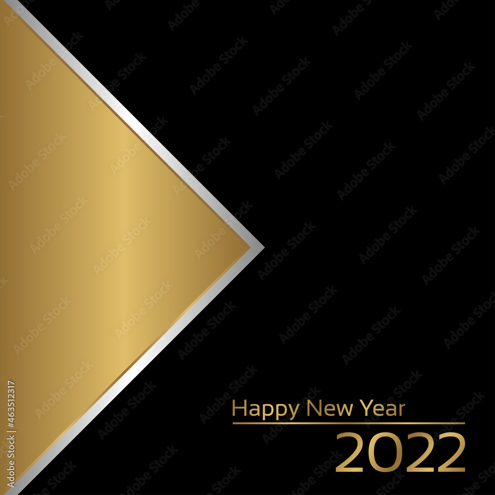 golden happy new year 2022 with copy space area luxurious background for print and social media post