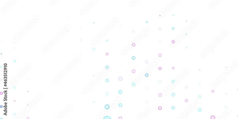 Light Multicolor vector background with occult symbols.