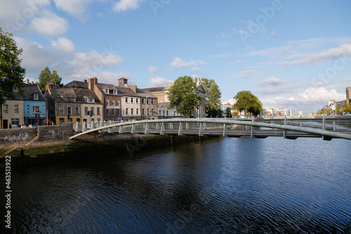 Cork City, Cork, Ireland: July 31, 2021: Pedestrian bridge over River Lee in Cork City, Ireland © cabuscaa