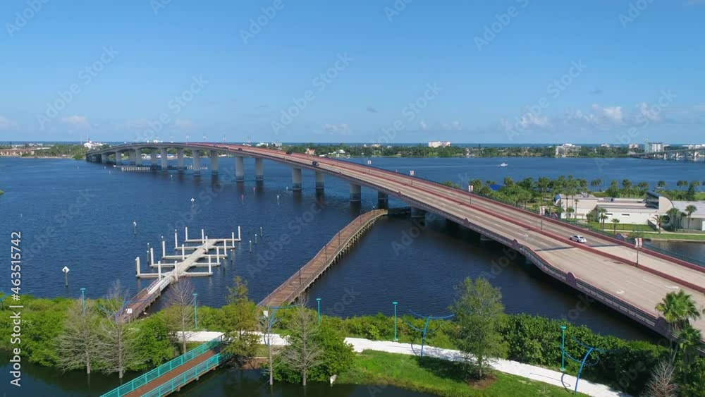 Flying over Broadway Bridge on Daytona Beach, FL Flying over Broadway Bridge on Daytona Beach, FL