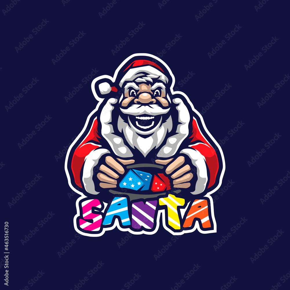 Santa claus mascot logo design vector with modern illustration concept style for badge, emblem and t shirt printing. Santa claus illustration. Santa claus mascot logo design vector with modern illustration concept style for badge, emblem and t shirt printing. Santa claus illustration.