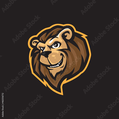 Lion mascot logo design vector with modern illustration concept style for badge  emblem and t shirt printing. Lion head illustration.