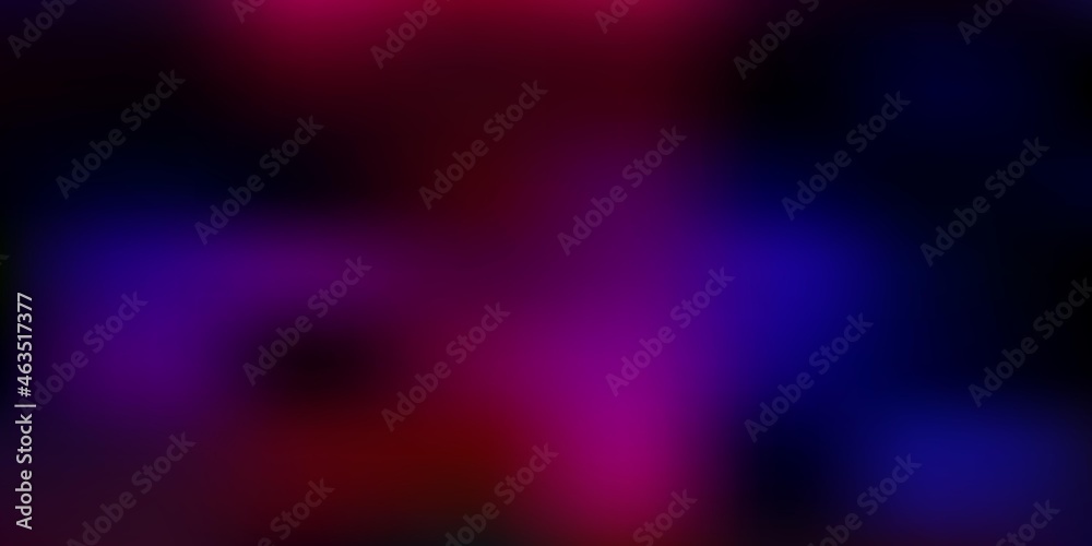 Dark blue, red vector gradient blur layout.