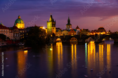Night view of Charles bridge. Prague. Czech Republic © JackF