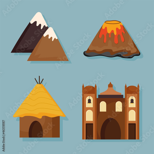 peru country four icons