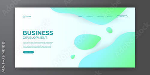 Abstract background for landing page web template. Trendy abstract design template. Dynamic gradient composition for covers, brochures, flyers, presentations, banners. Vector illustration.