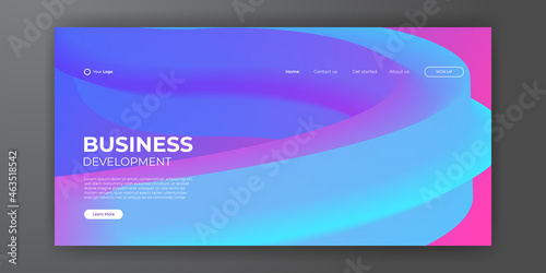 Abstract background for landing page web template. Trendy abstract design template. Dynamic gradient composition for covers, brochures, flyers, presentations, banners. Vector illustration.