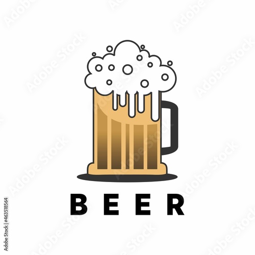 Simple glass of beer with foam image graphic icon logo design abstract concept vector stock. Can be used as symbol related to drink or drunkenness.