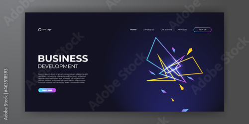 Abstract background for landing page web template. Trendy abstract design template. Dynamic gradient composition for covers, brochures, flyers, presentations, banners. Vector illustration.